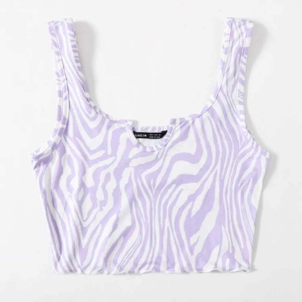 New SHEIN purple Zebra print tank top size XL